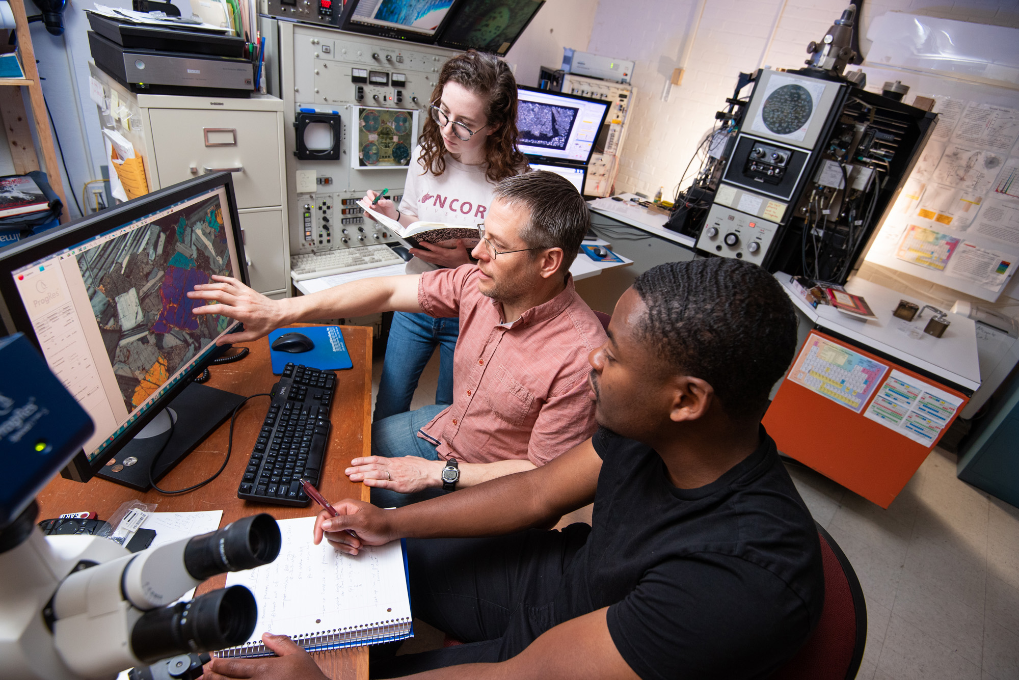 Students at computers.