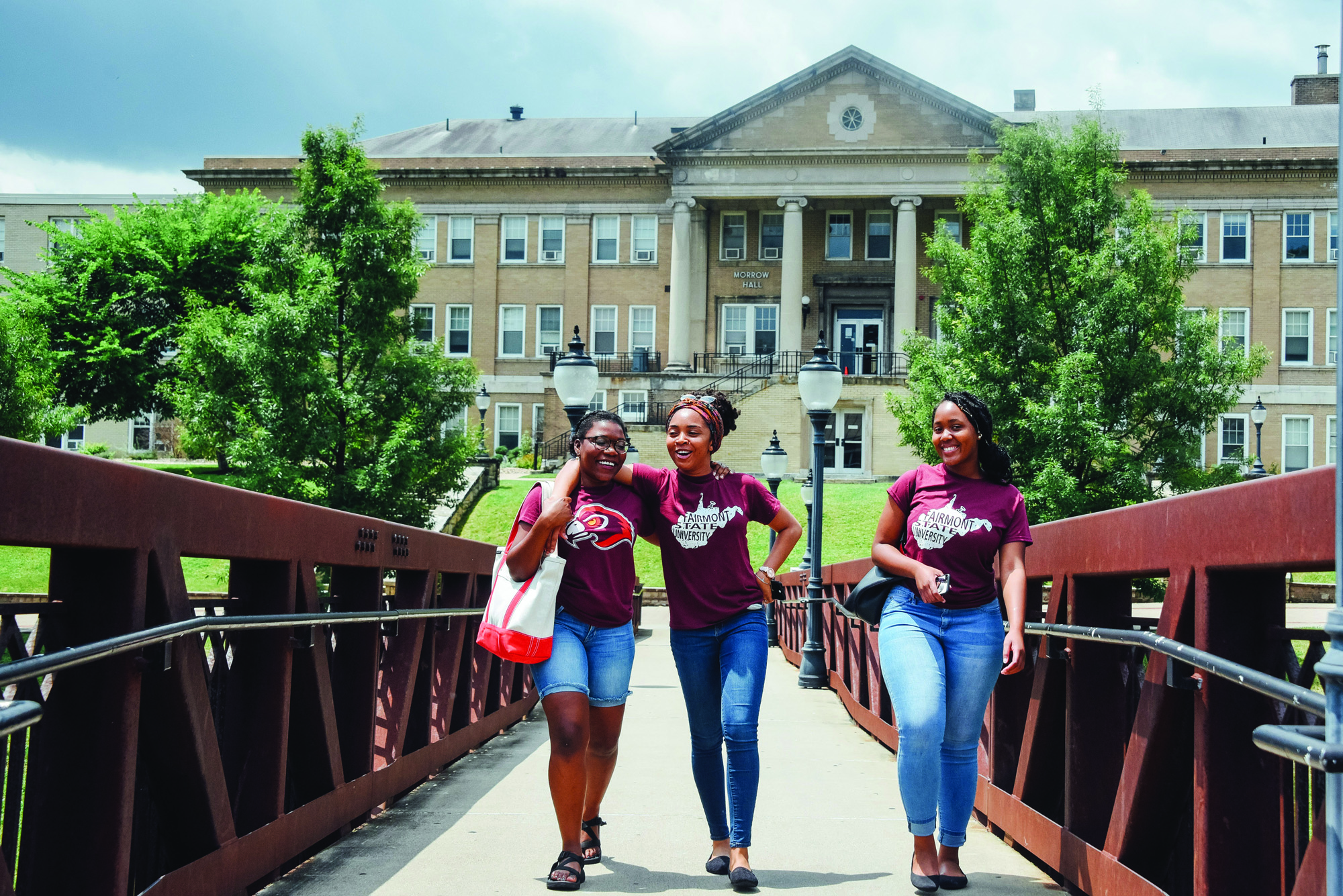 Students walking outside.