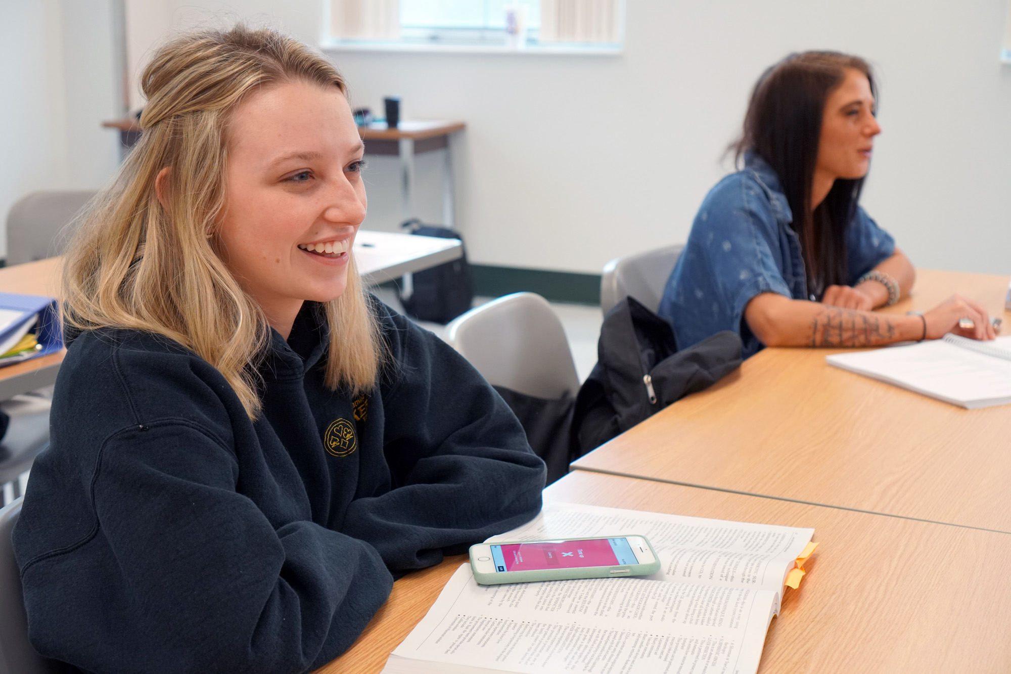Students sitting in class.