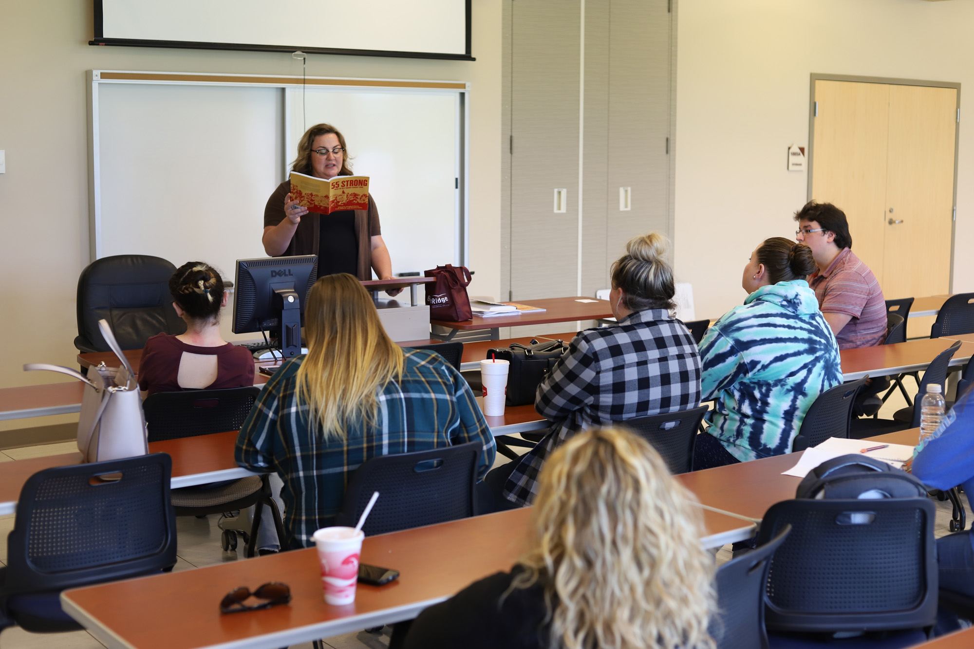 Students sitting in class.
